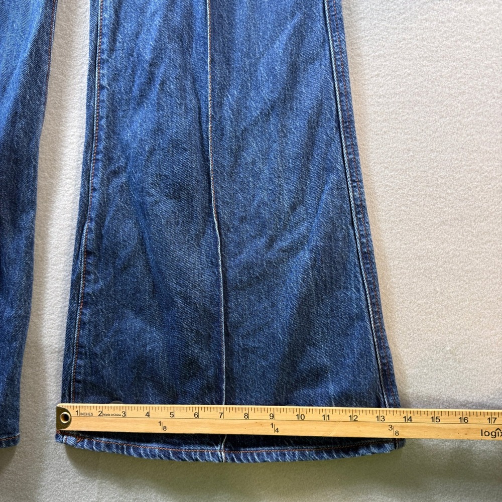 LOFT Jeans Womens 6/28 Blue The Super Flare High Rise Pintuck Seam Denim - Picture 3 of 9